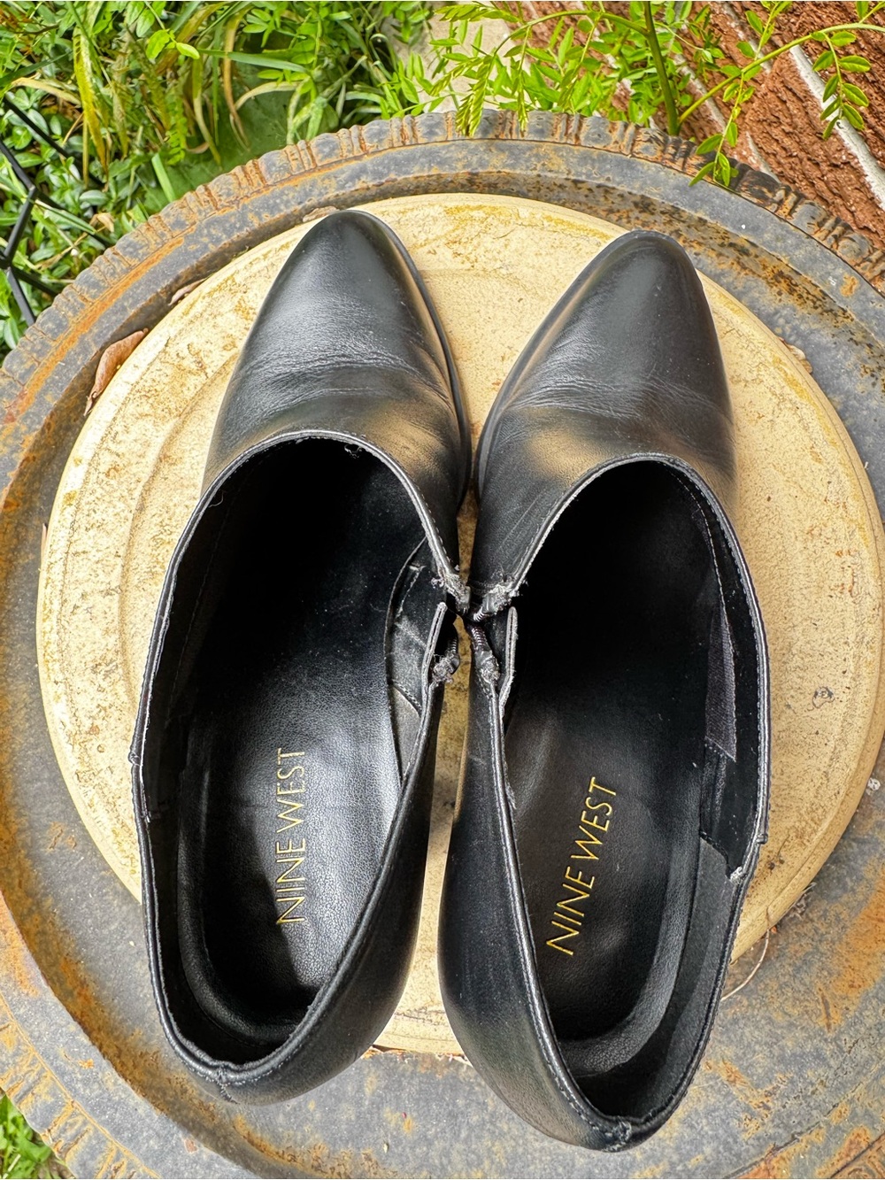Nine West Black Leather Ankle Boots